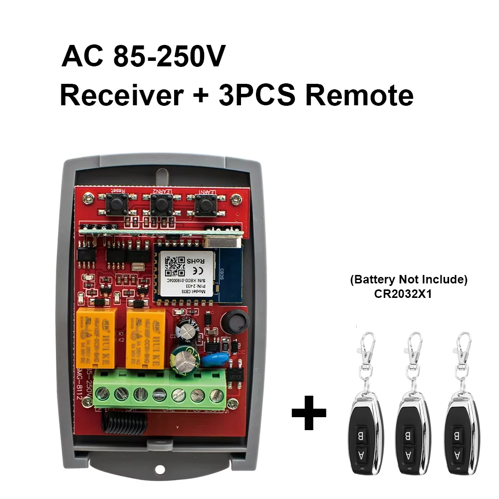 RF Mando WIFI Garage Door Opener Gate Receiver 2CH 433mhz Universal F - Image 18
