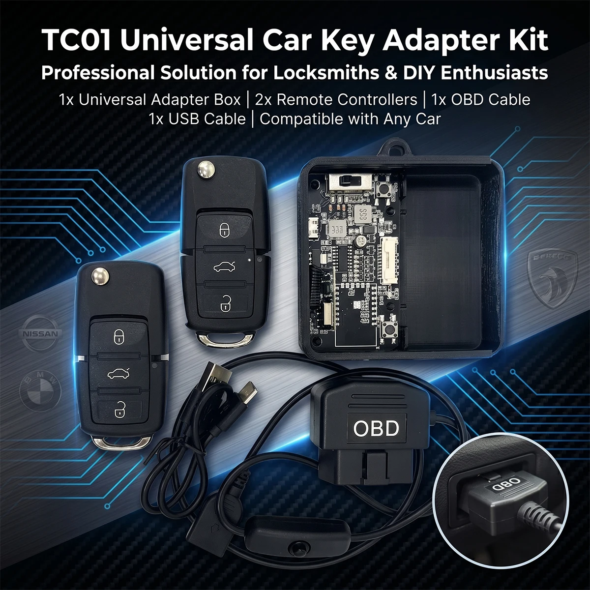 RF Mando Car Key Universal Adapter Box OBD Plug KEYDIY Remote Contro - Image 6