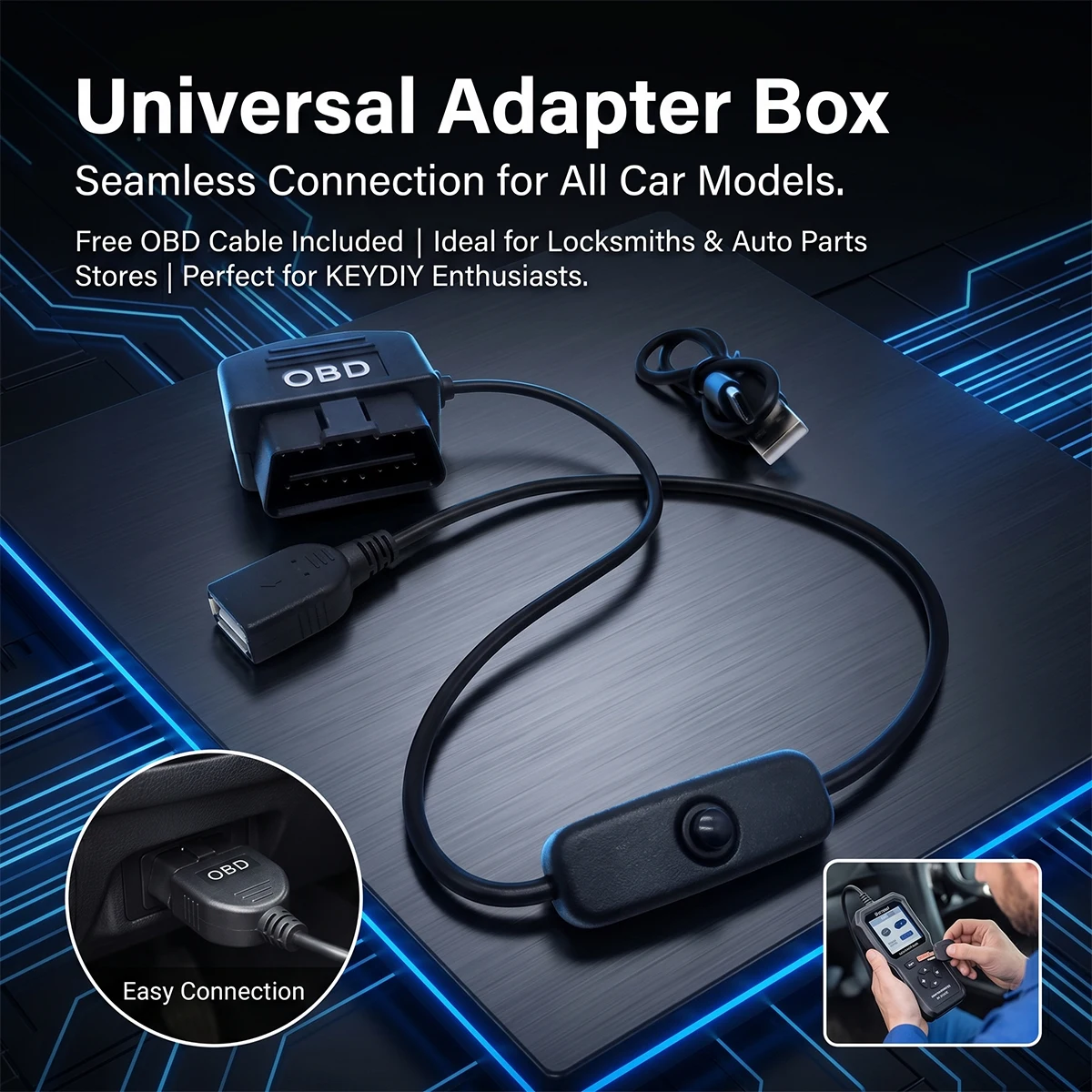 RF Mando Car Key Universal Adapter Box OBD Plug KEYDIY Remote Contro - Image 3