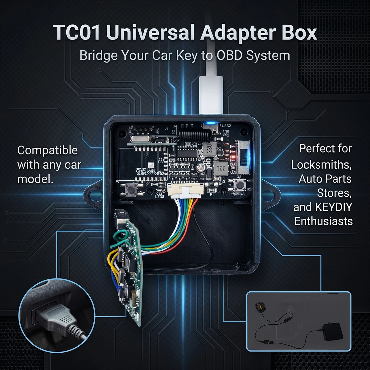 RF Mando Car Key Universal Adapter Box OBD Plug KEYDIY Remote Contro - Image 2
