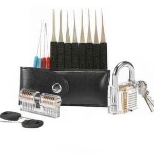 RF Mando 2pcs Transparent Lock Opener Set with 15pcs Black Bag Tools,