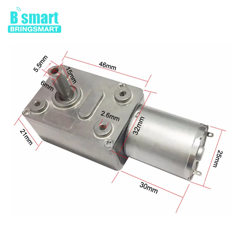 RF Mando Bringsmart JGY-370 Worm Gear Motor 12 Volt Small Electric Mo