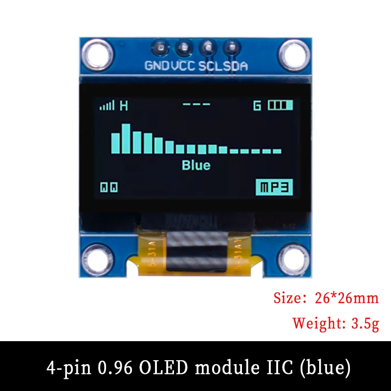 RF Mando 4pin/7pin 0.96' White/Blue/Yellow Blue 0.96 Inch OLED 128X64 - Image 12