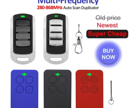 280-868MHz garage remote duplicator, side housing and antenna view