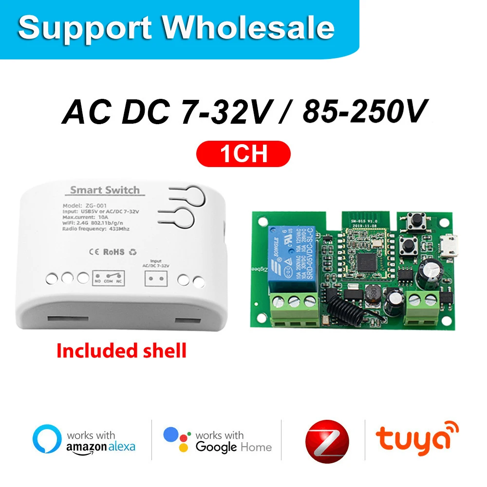 RF Mando Zigbee Tuya Smart relay module 1 Channel Smart Light Switch
