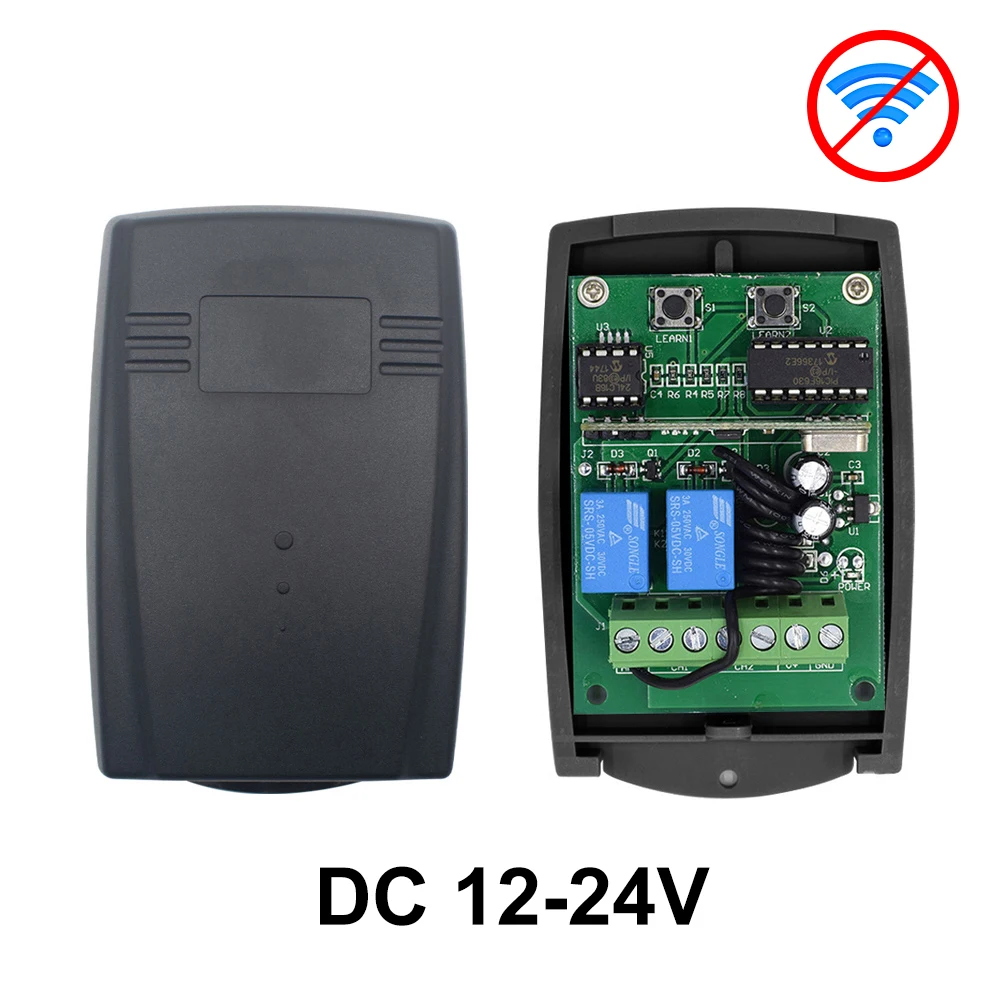 RF Mando WIFI Garage Door Opener Gate Receiver 2CH 433mhz Universal F - Image 7