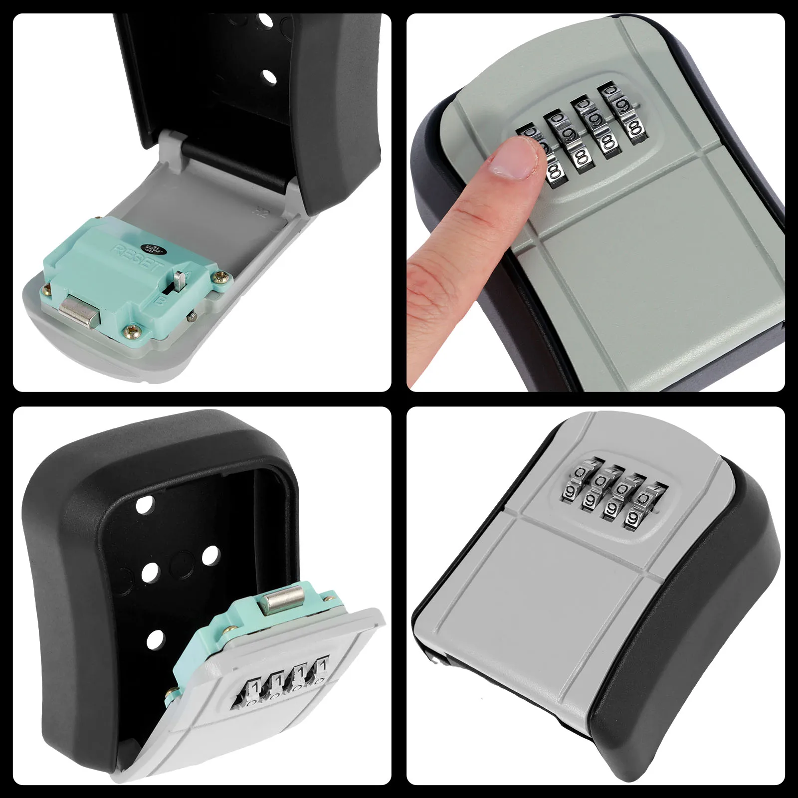 RF Mando Metal Key Lock Box Wall Mounted Key Keeper Combination Outdo - Image 5