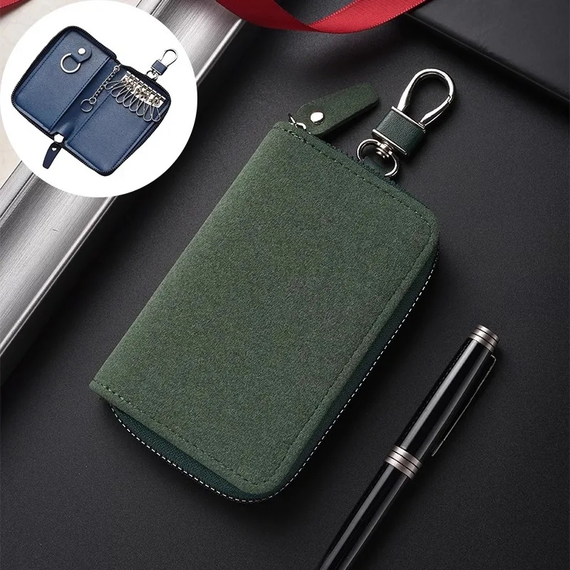 RF Mando New Leather Keychain Men Women Key Holder Organizer Pouch La - Image 7
