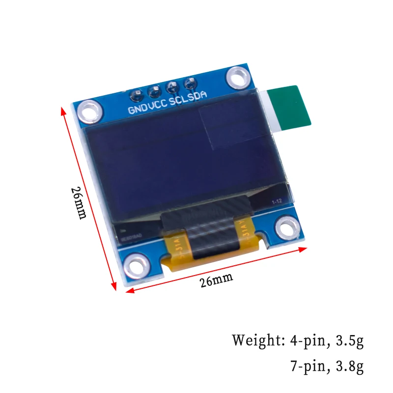 RF Mando 4pin/7pin 0.96' White/Blue/Yellow Blue 0.96 Inch OLED 128X64 - Image 2