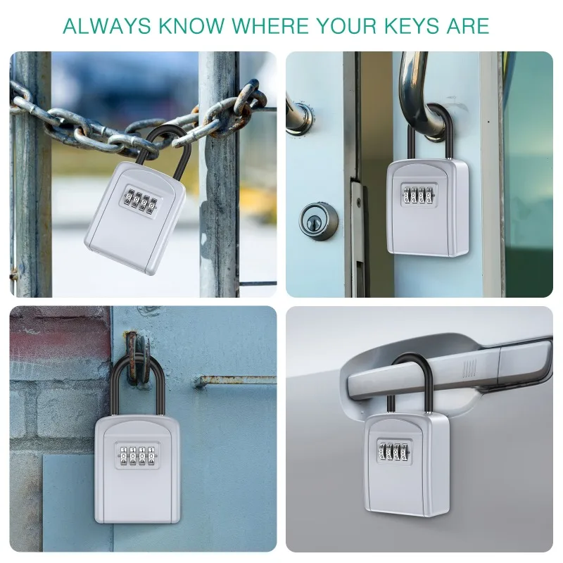 RF Mando Zinc Alloy Hook Key Box 4 Digit Combination Password Safe We - Image 2