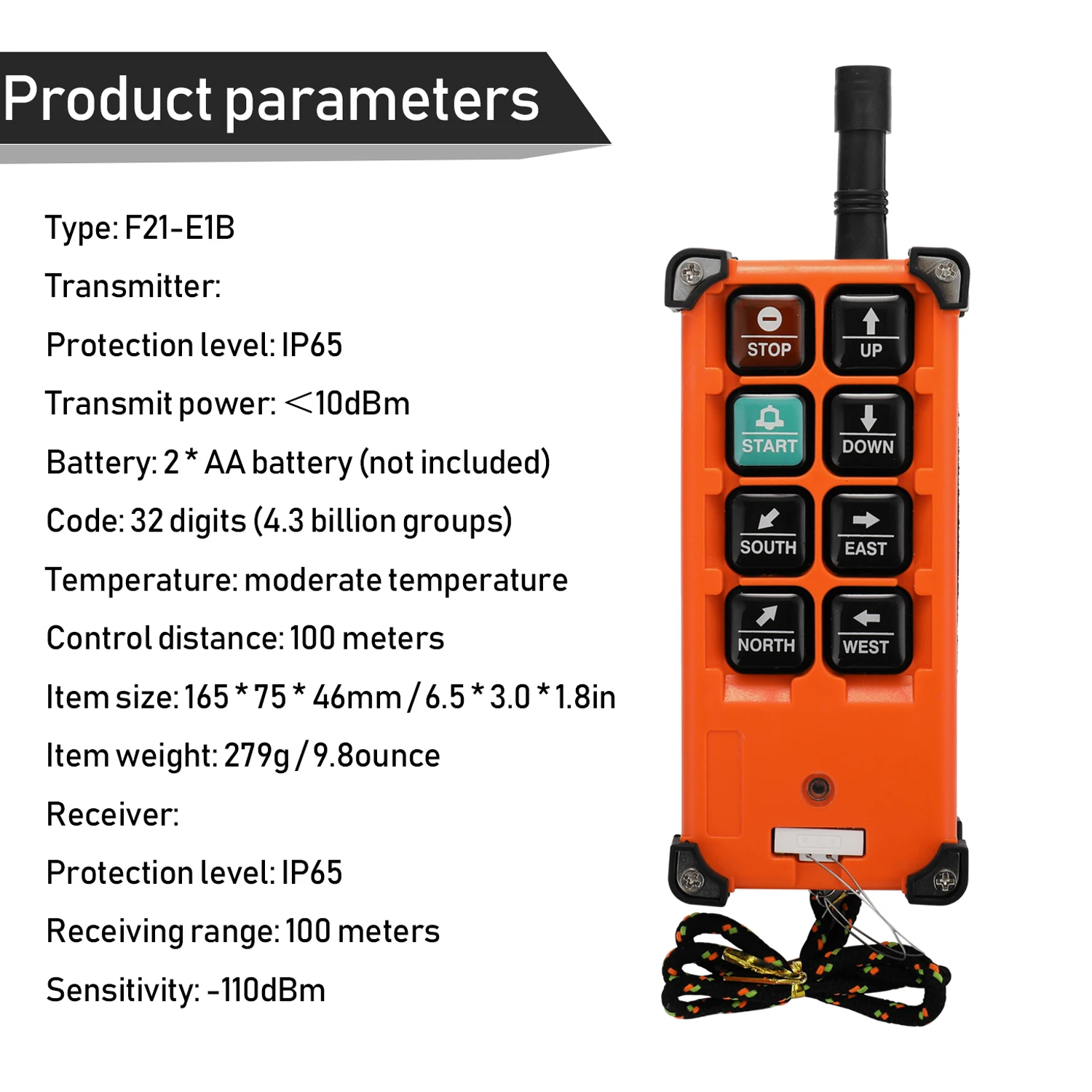 RF Mando F21-E1B Industrial Remote Controller Switches with Transmitt - Image 3