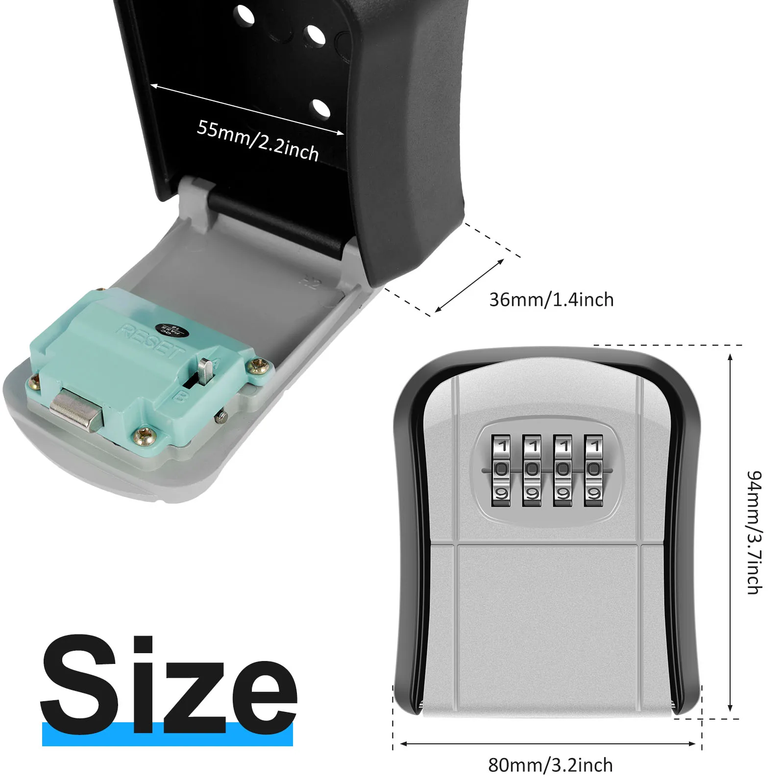 RF Mando Key Lock Box Wall-Mount Secret Code Security Key Safe Secret - Image 8