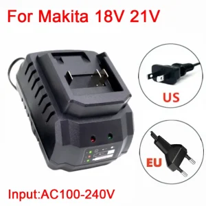 RF Mando US/EU Plug Li-ion Battery Charger Quick Charge 18V 21V Power