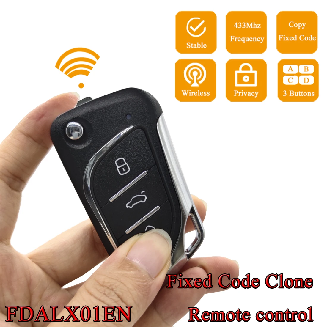 RF Mando RF Universal Remote Control For Learning Fixed Code Car Key - Image 4