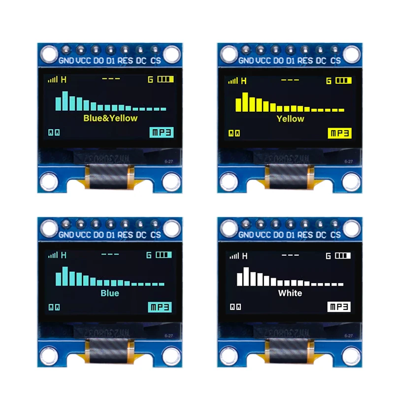 RF Mando 4pin/7pin 0.96' White/Blue/Yellow Blue 0.96 Inch OLED 128X64 - Image 3