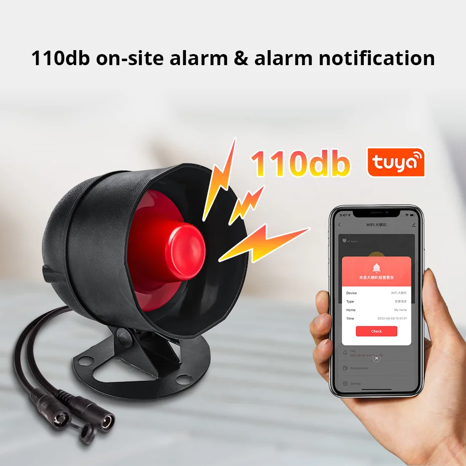 RF Mando KERUI Speaker Alarm System Kit 110db Siren Tuya WIFI Home Se - Image 2