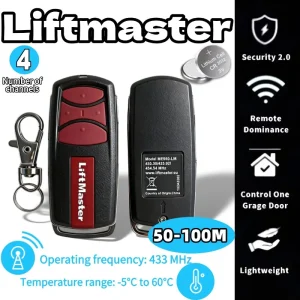 RF Mando LiftMaster 3-Button ME960-LM 433.92MHz Keychain Transmitter