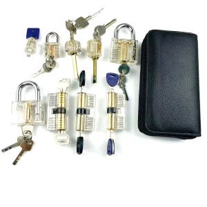RF Mando Professional Locksmith Tools Lockpick Practice Set,9pcs Tran