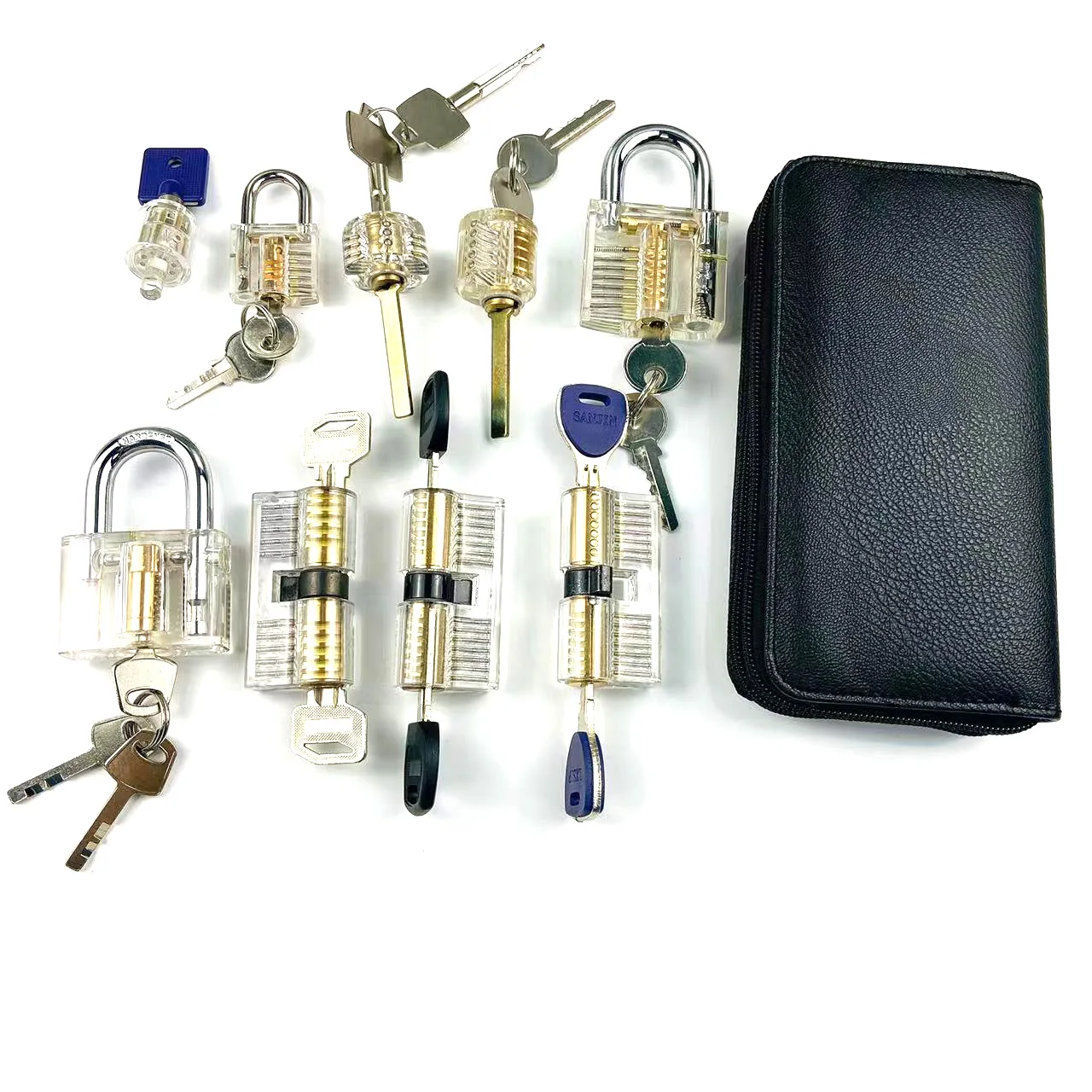 RF Mando Professional Locksmith Tools Lockpick Practice Set,9pcs Tran