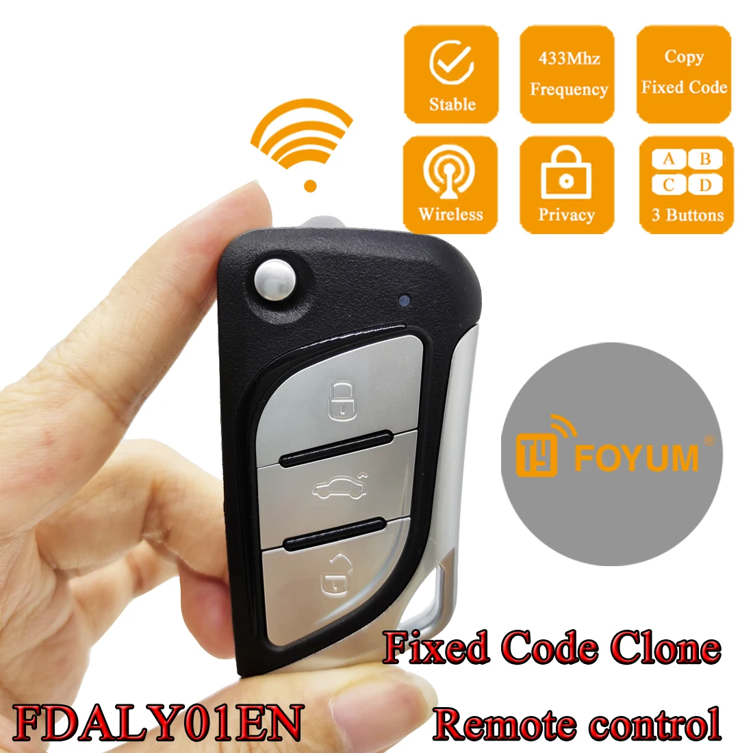 RF Mando RF Universal Remote Control For Learning Fixed Code Car Key - Image 5