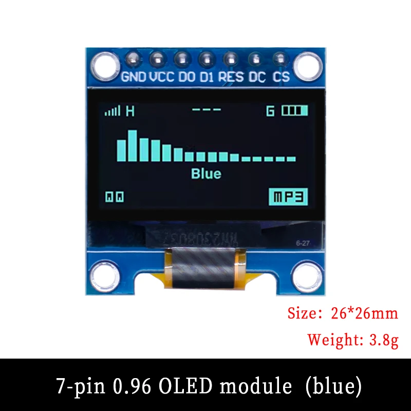 RF Mando 4pin/7pin 0.96' White/Blue/Yellow Blue 0.96 Inch OLED 128X64 - Image 9