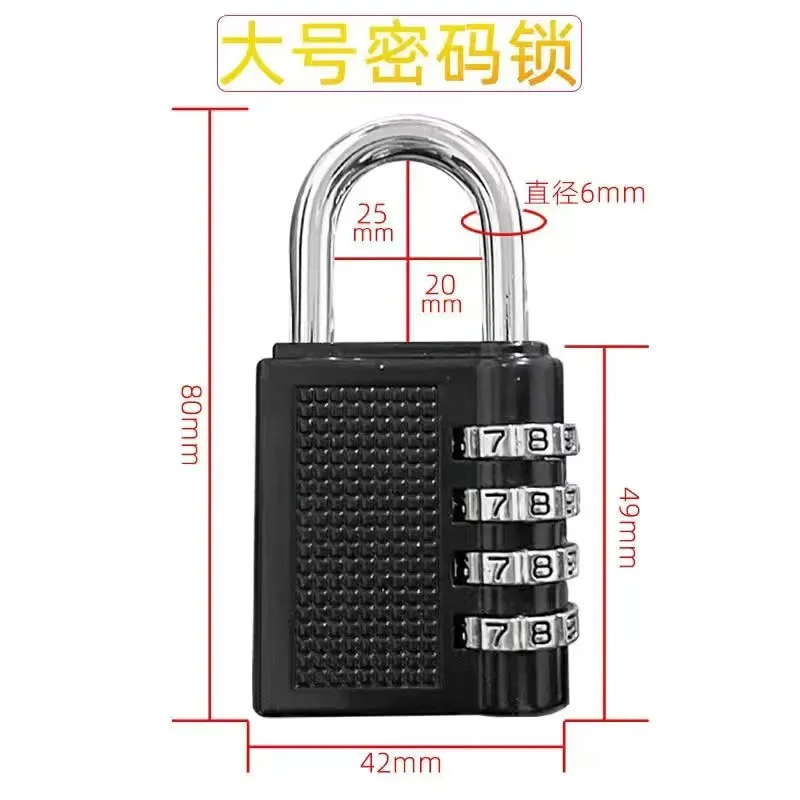 RF Mando 4 Digit Zinc Alloy Combination Lock Padlock Luggage Anti-the - Image 8