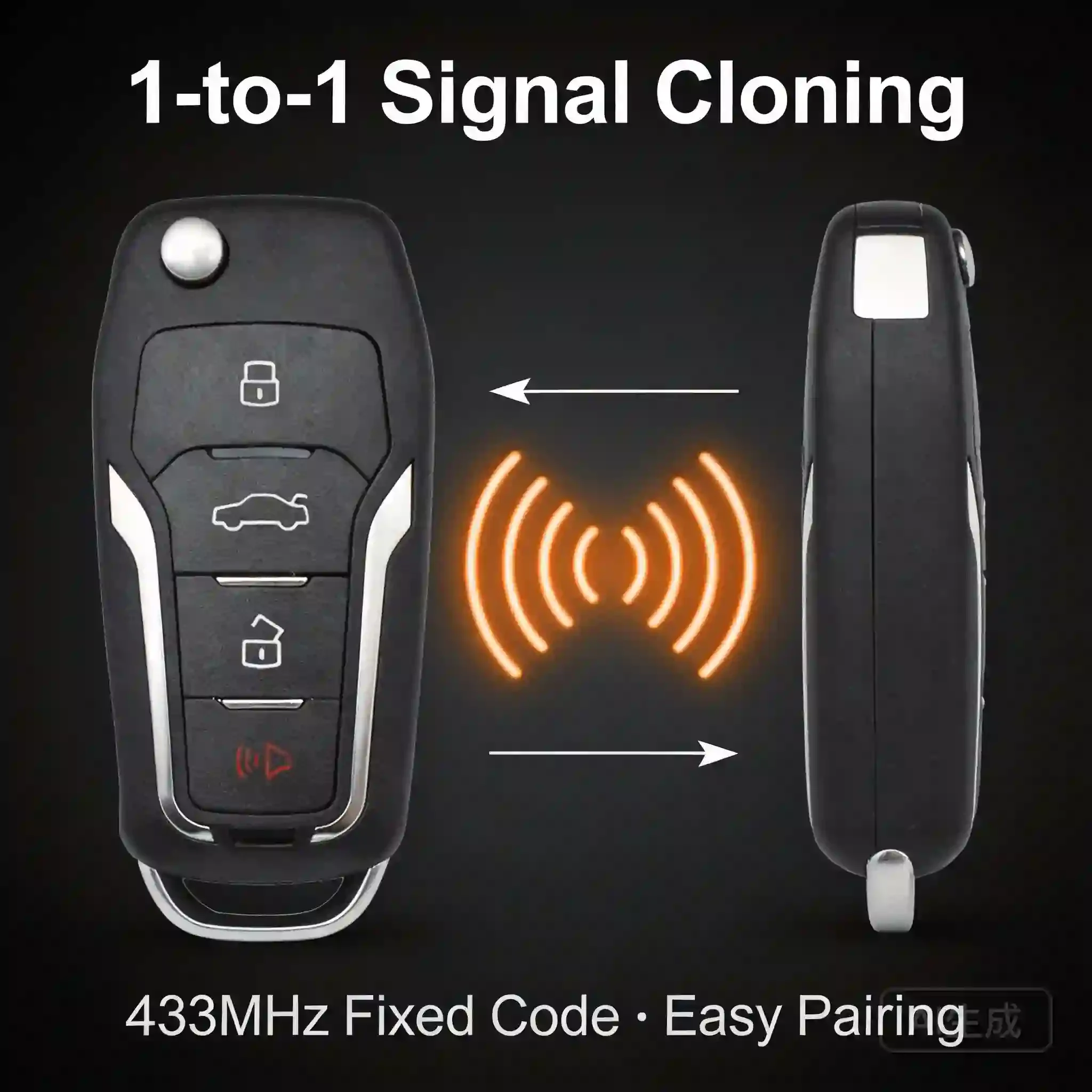 RF Mando Folding Car Key Duplicator 433MHz Fixed Code Cloner 1:1 Copy - Image 2