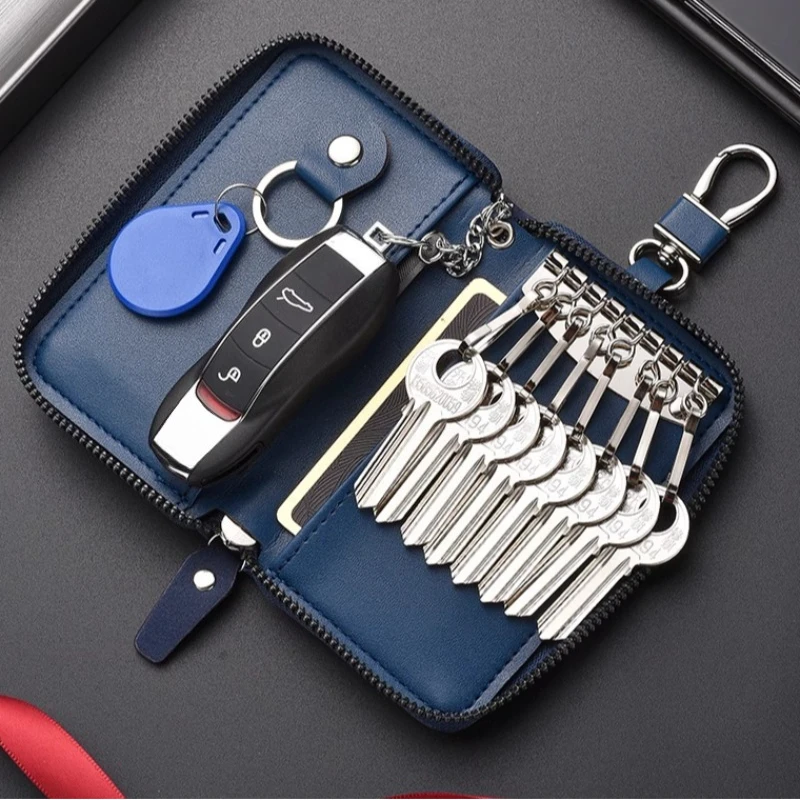 RF Mando New Leather Keychain Men Women Key Holder Organizer Pouch La
