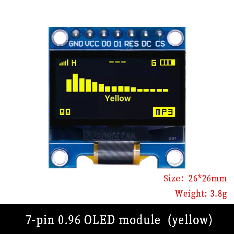 RF Mando 4pin/7pin 0.96' White/Blue/Yellow Blue 0.96 Inch OLED 128X64 - Image 7