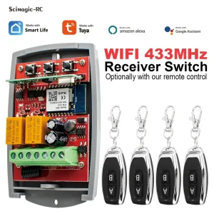 RF Mando 2CH Tuya Wifi Universal Garage Remote Control 433 Receiver F