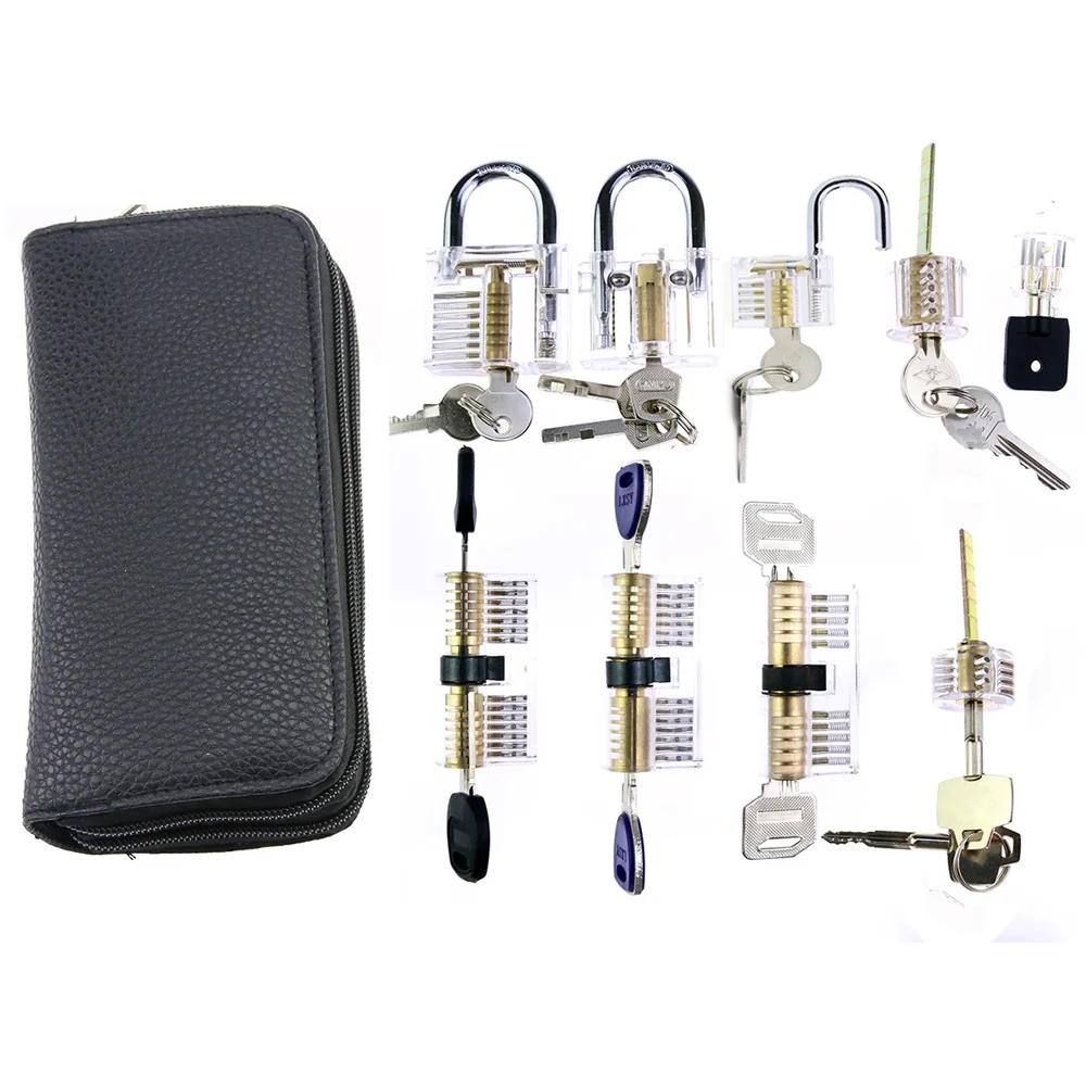 RF Mando Professional Locksmith Tools Lockpick Practice Set,9pcs Tran - Image 2