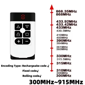 RF Mando Universal Garage Door Remote Control 300-915MHz 8 in 1 Rolli