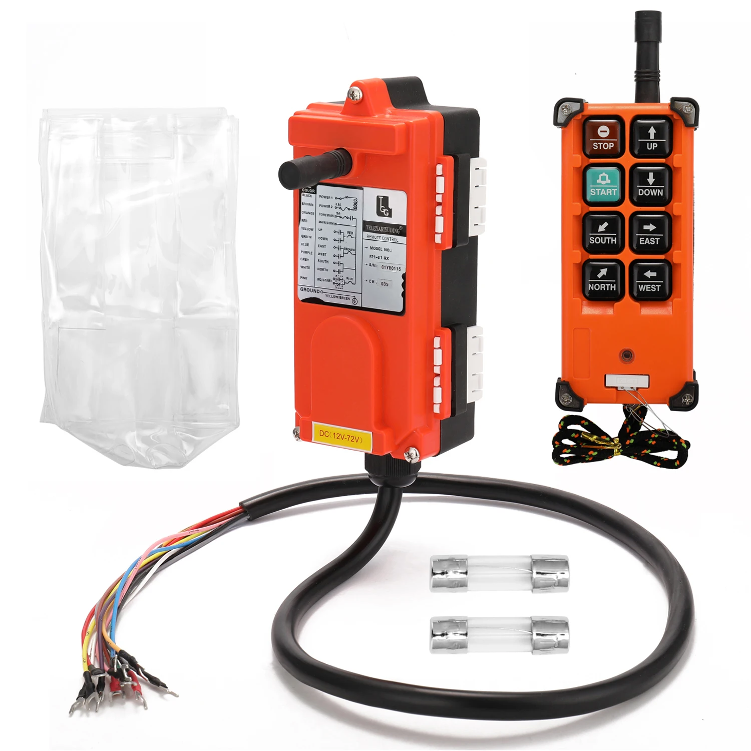 RF Mando F21-E1B Industrial Remote Controller Switches with Transmitt