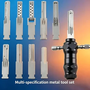 RF Mando 10 in 1 Tubular Lock Pick Set, Stainless Steel Interchangeab