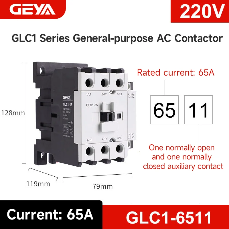 RF Mando GEYA Three-Phase AC Contactor from 9A to 95A 220V High - Image 14