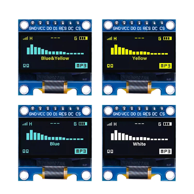 RF Mando 4pin/7pin 0.96' White/Blue/Yellow Blue 0.96 Inch OLED 128X64 - Image 4