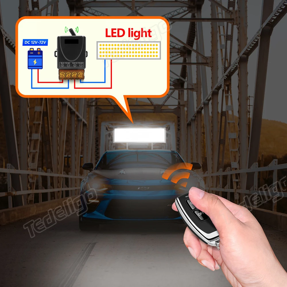 RF Mando 433Mhz DC 12V 24V 36V 48V 30A Relay Wireless Remote Control - Image 5