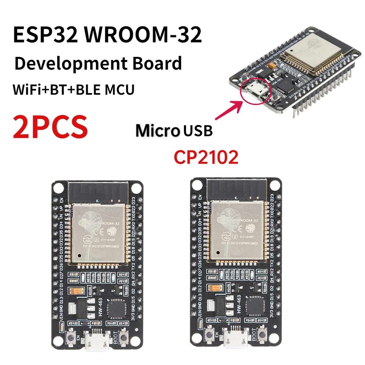 RF Mando ESP32 -32 Development Board TYPE-C CH340C/ USB CP2102 WiFi+B - Image 14