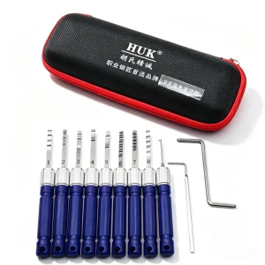 RF Mando New Multi-functional HUK 9 Pcs Blue Wave Rake Lock Pick Set