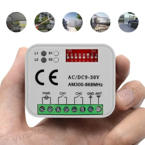 RF Mando RX-MULTI Garage Door Receiver Controller AC/DC 9V-30V For BF