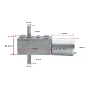 RF Mando JGY370 12V Volt DC Worm Geared Double Shaft Motor 6V Dual Ou