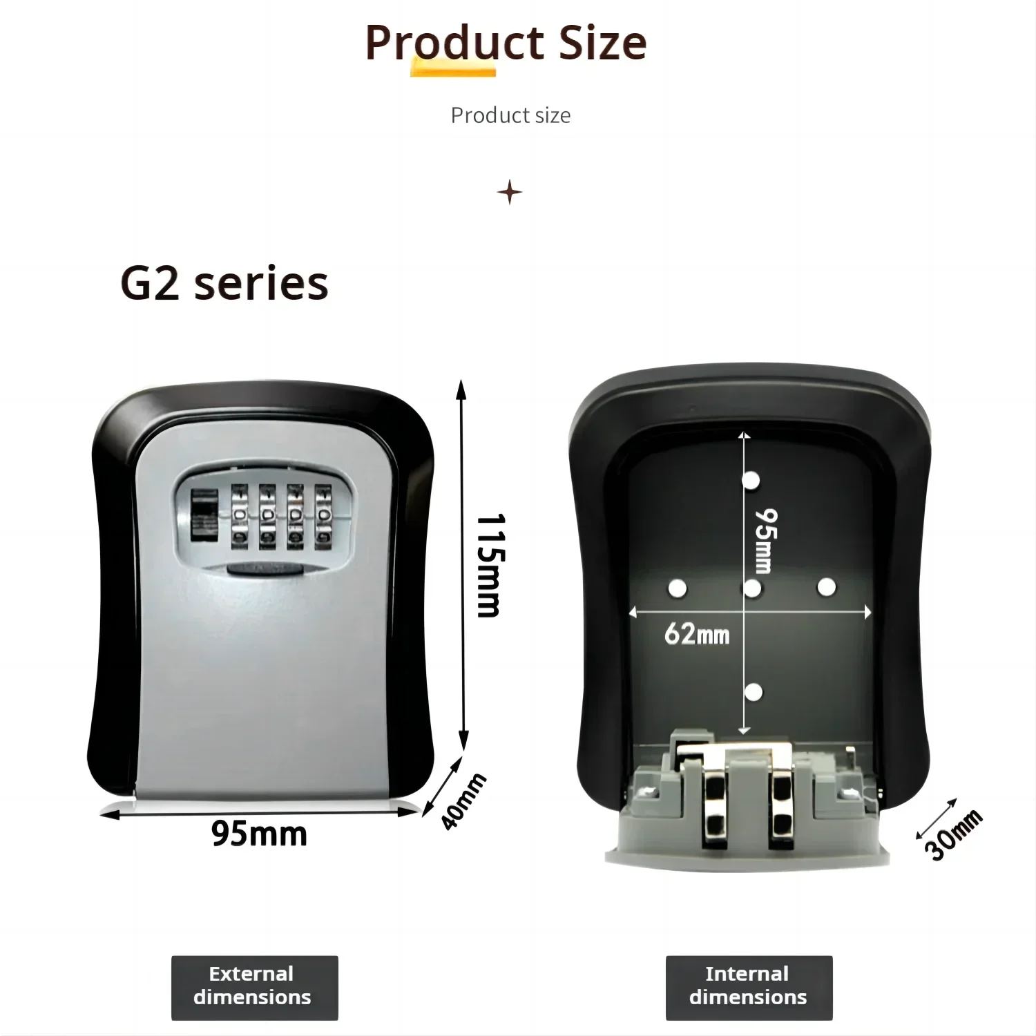 RF Mando Key Keeper Combination Lock Wall Mounted Waterproof 4 Digits - Image 5