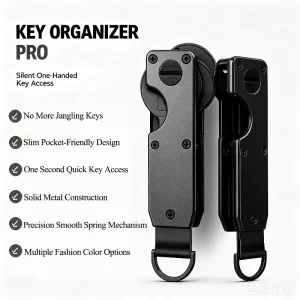 RF Mando Aluminum Metal Key Holder Slim Pocket Quick Release Key Orga