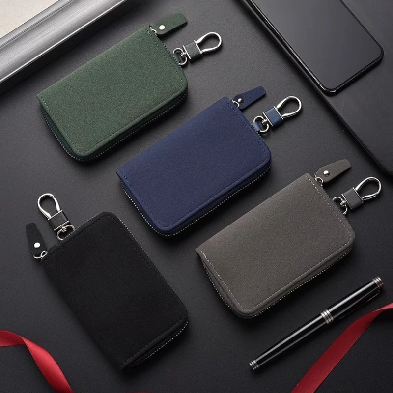 RF Mando New Leather Keychain Men Women Key Holder Organizer Pouch La - Image 4