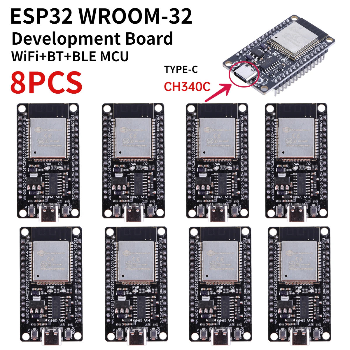 RF Mando ESP32 -32 Development Board TYPE-C CH340C/ USB CP2102 WiFi+B - Image 9
