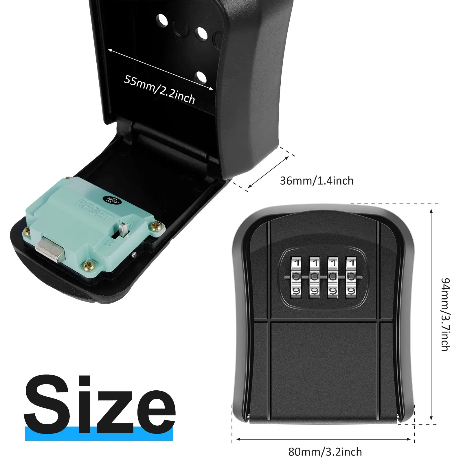 RF Mando Key Lock Box Wall-Mount Secret Code Security Key Safe Secret - Image 7