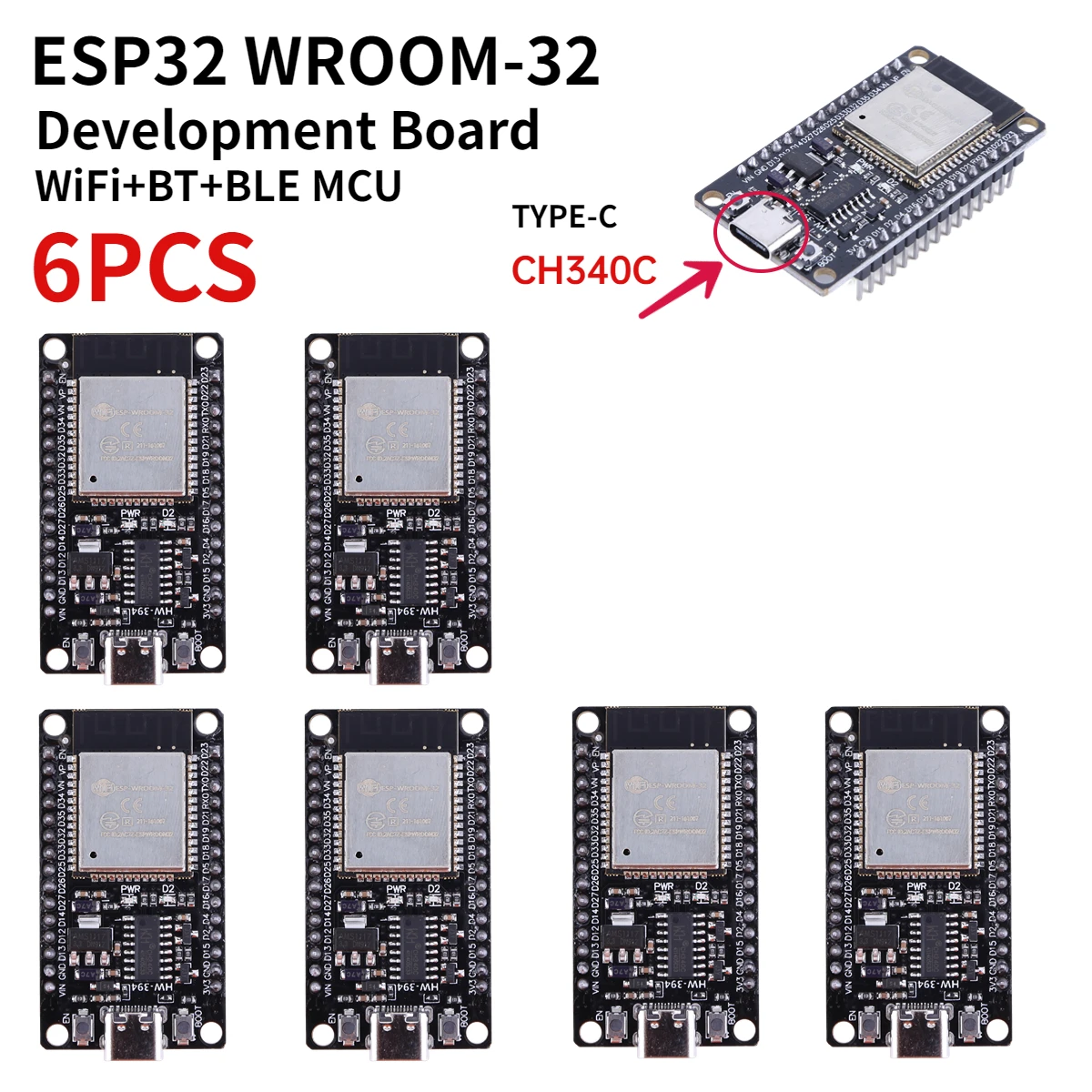 RF Mando ESP32 -32 Development Board TYPE-C CH340C/ USB CP2102 WiFi+B - Image 18