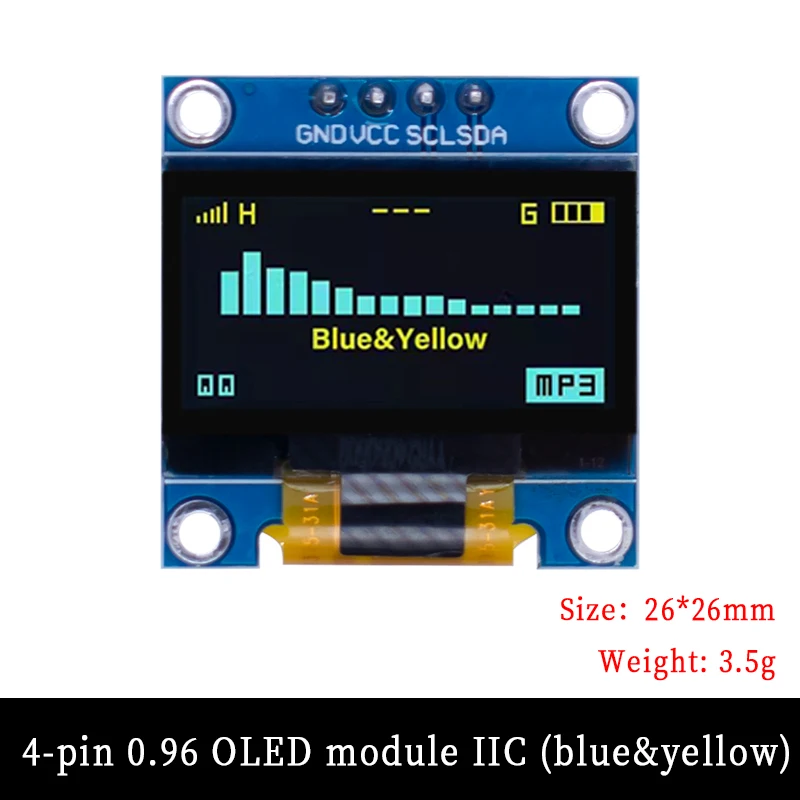 RF Mando 4pin/7pin 0.96' White/Blue/Yellow Blue 0.96 Inch OLED 128X64 - Image 11