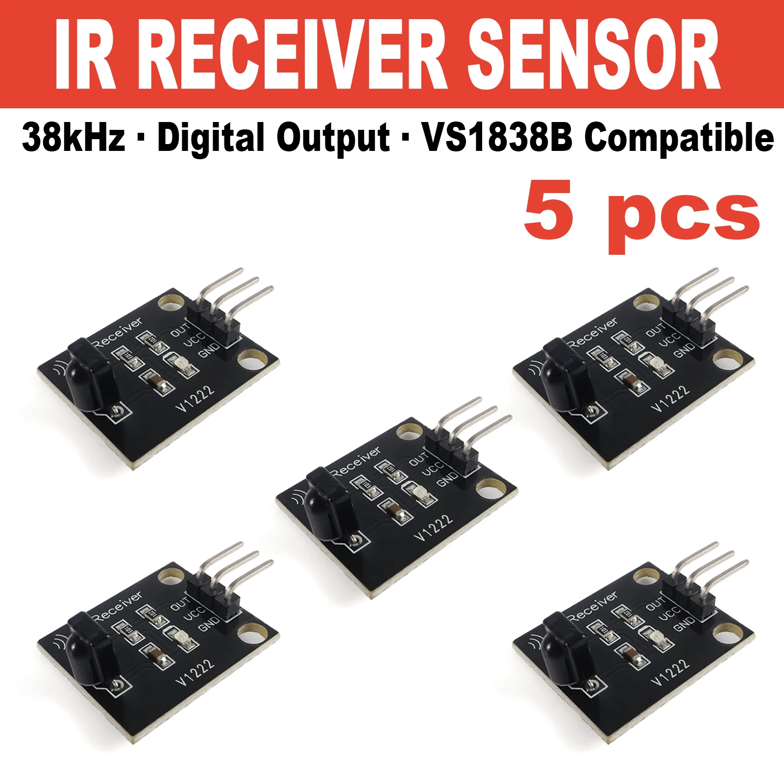 RF Mando 38kHz IR Infrared Receiver Sensor Module Digital 5V for Arduino - Image 15