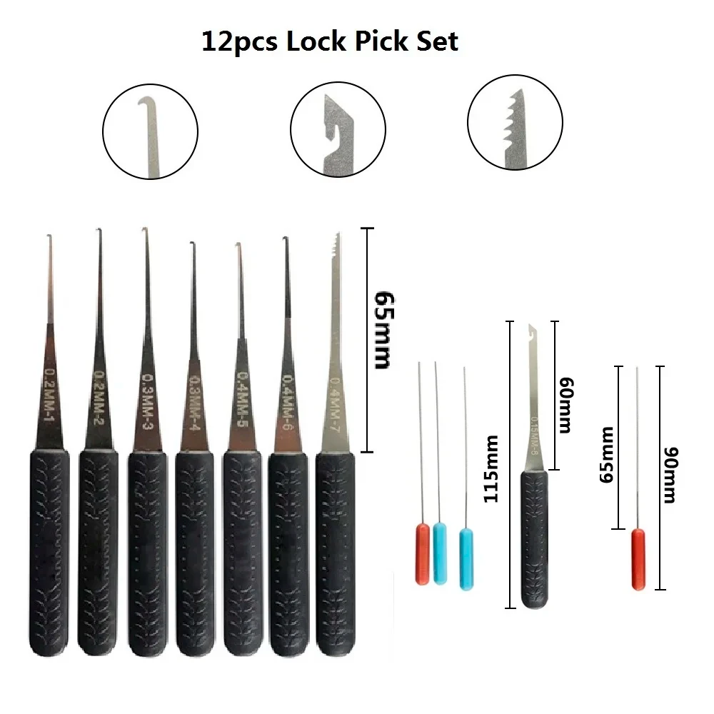 RF Mando 8piece Lock Pick Set Locksmith Supplies Broken Key Auto Extr - Image 6